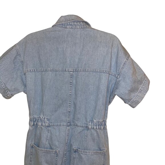 We The Free Womens Jumpsuit Size Small Blue Marci Denim Coveralls Short Sleeve - Picture 4 of 10